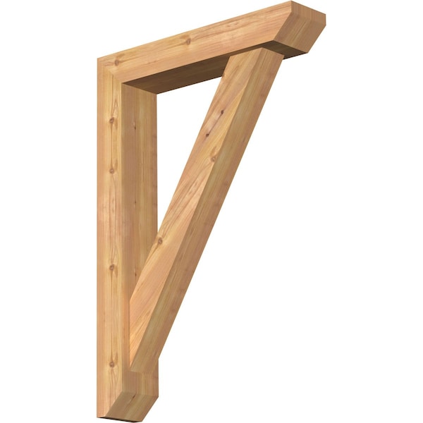 Ekena Millwork Traditional Slat Smooth Bracket w/ Offset Brace, Western Red Cedar, 5 1/2"W x 26"D x 38"H BKT0604X26X38TRA06SWR - main